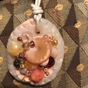 "Happy Hour" 2-Sided Handcrafted Necklace.